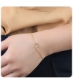 Gold Plated Geometric Silver Bracelet BRS-211-GP